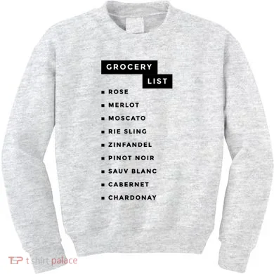 Wine Grocery List Kids Sweatshirt