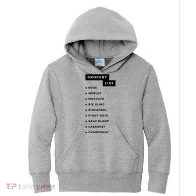 Wine Grocery List Kids Hoodie