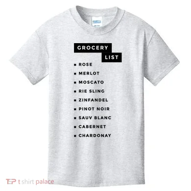 Wine Grocery List Kids T-Shirt