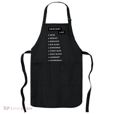 Wine Grocery List Apron