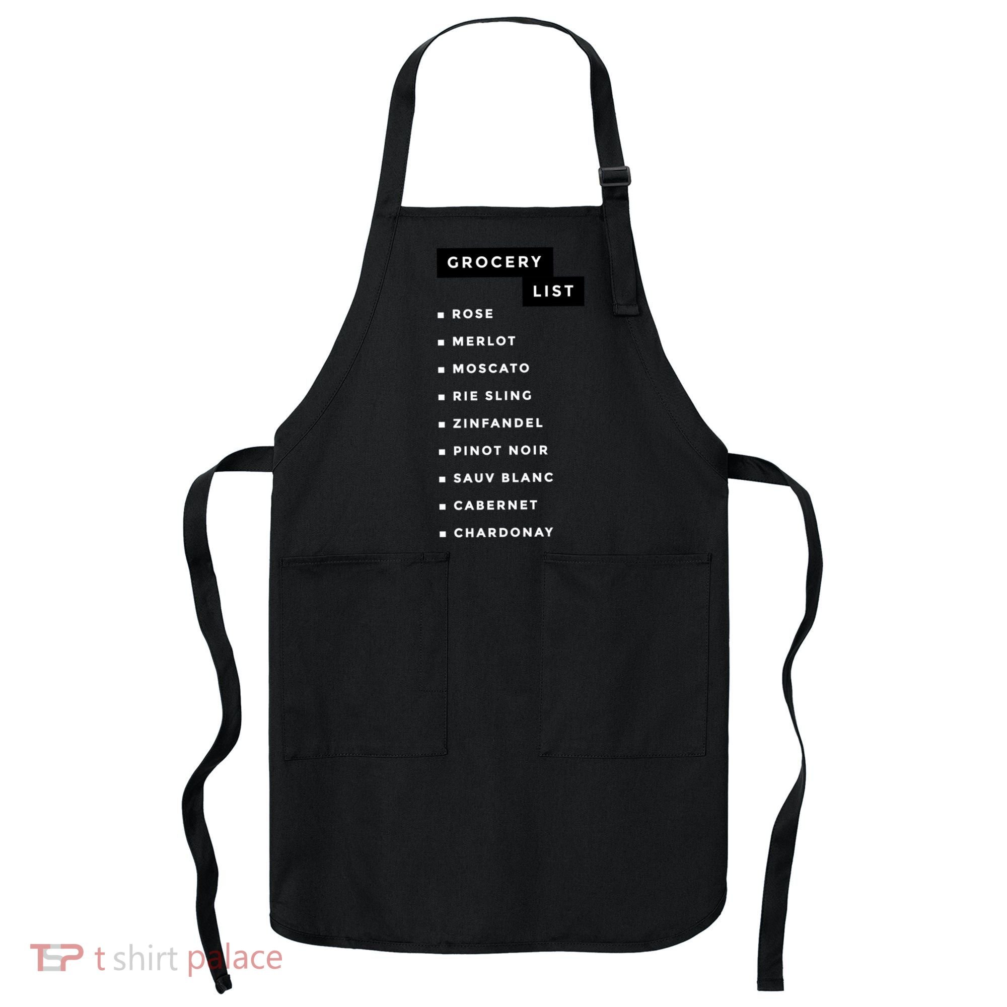 Wine Grocery List Apron