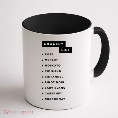 Wine Grocery List Coffee Mug back