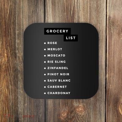 Wine Grocery List Coaster