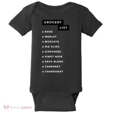 Wine Grocery List Baby Bodysuit
