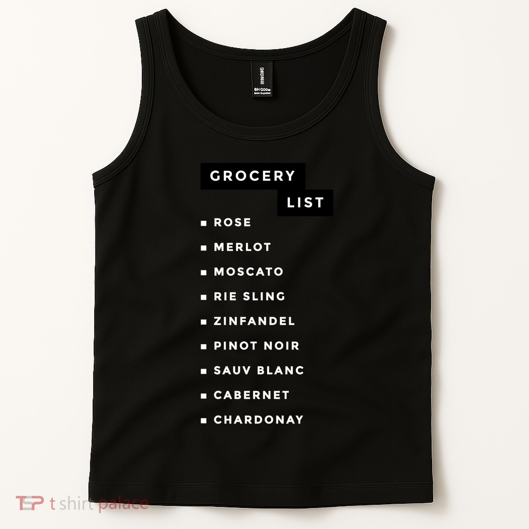 Wine Grocery List Tank Top
