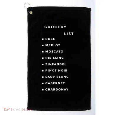 Wine Grocery List Golf Towel
