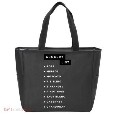 Wine Grocery List Tote Bag