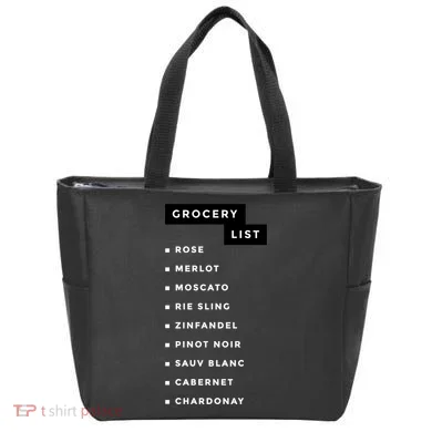 Wine Grocery List Tote Bag