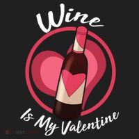 Wine is My Valentine Funny Valentine's Day Women's Sweatshirt thumb 2