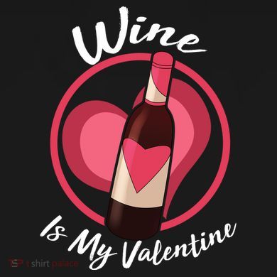 Wine is My Valentine Funny Valentine's Day Doggie Tank