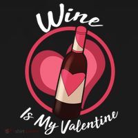 Wine is My Valentine Funny Valentine's Day Sweatshirt thumb 3