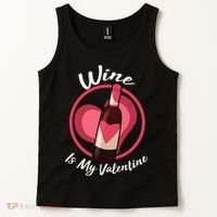 Wine is My Valentine Funny Valentine's Day Tank Top thumb 2
