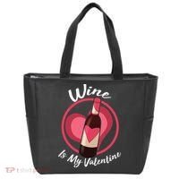 Wine is My Valentine Funny Valentine's Day Tote Bag thumb 0