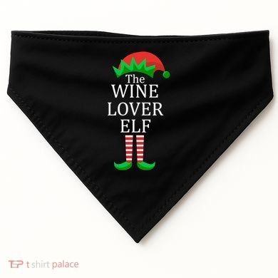 Wine Lover Elf Family Matching Christmas USA-Made Doggie Bandana