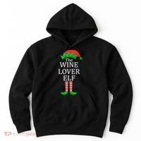 Wine Lover Elf Family Matching Christmas Hoodie thumb 0