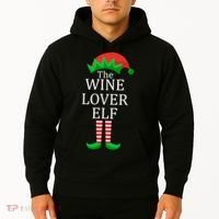 Wine Lover Elf Family Matching Christmas Hoodie thumb 2