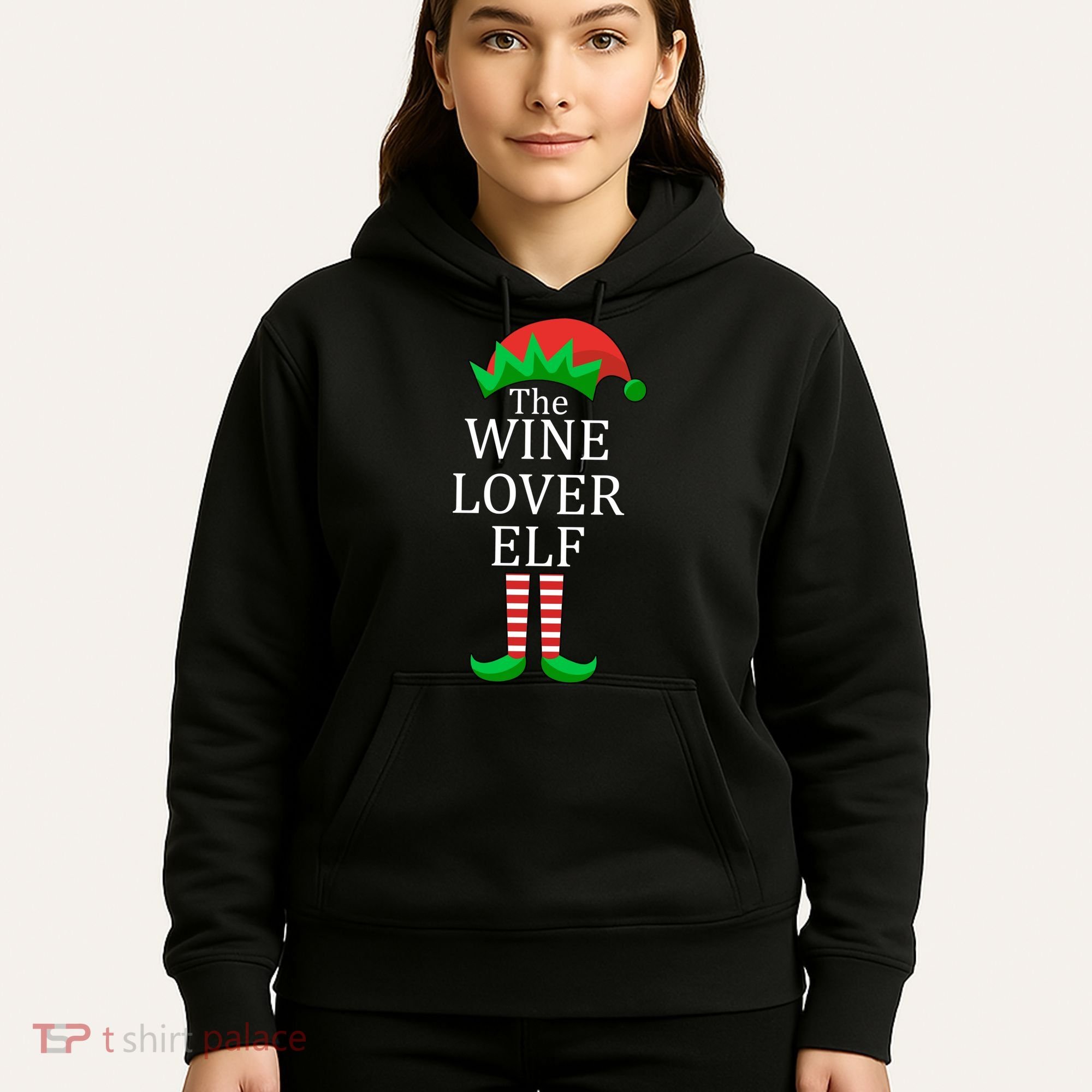 Wine Lover Elf Family Matching Christmas Hoodie