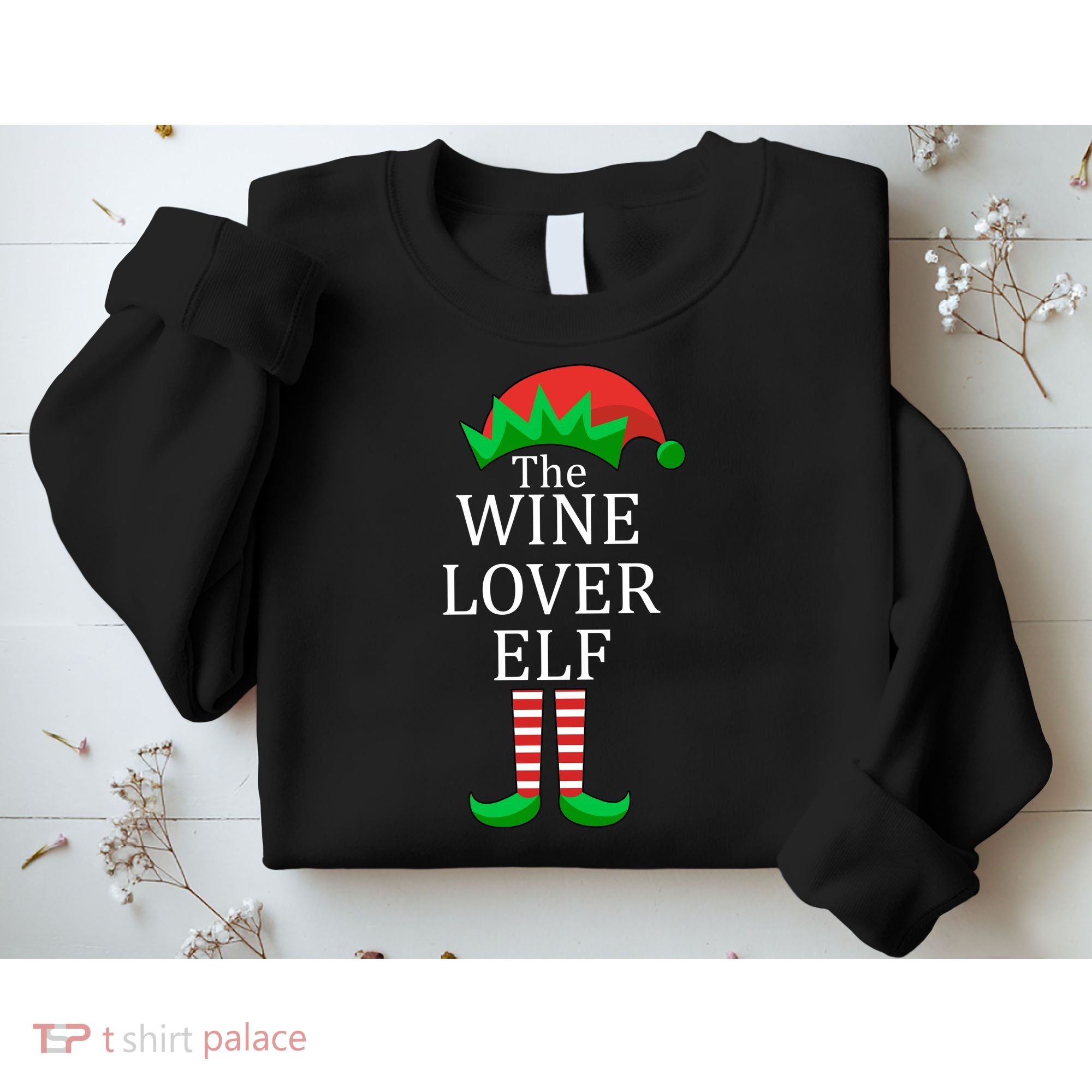 Wine Lover Elf Family Matching Christmas Sweatshirt