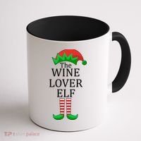 Wine Lover Elf Family Matching Christmas Coffee Mug thumb 1