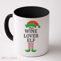 Wine Lover Elf Family Matching Christmas Coffee Mug thumb 0