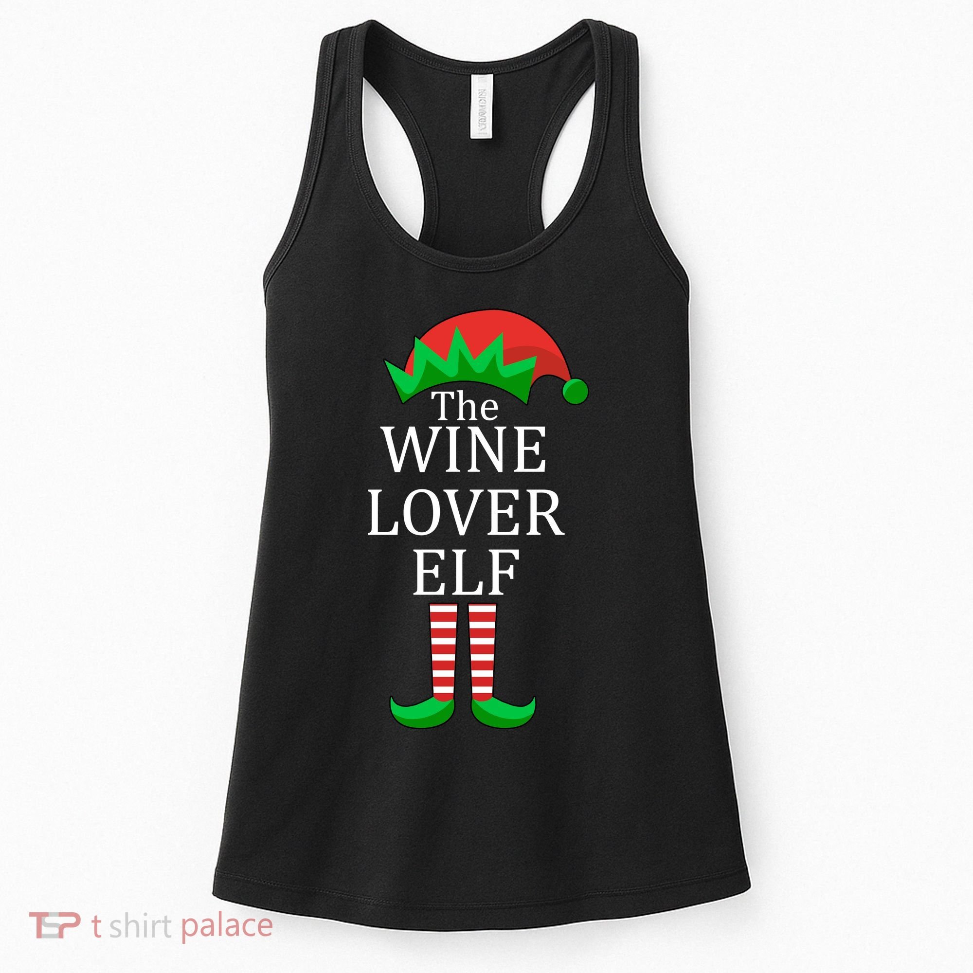 Wine Lover Elf Family Matching Christmas Women's Tank Top