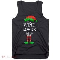Wine Lover Elf Family Matching Christmas Tank Top thumb 0