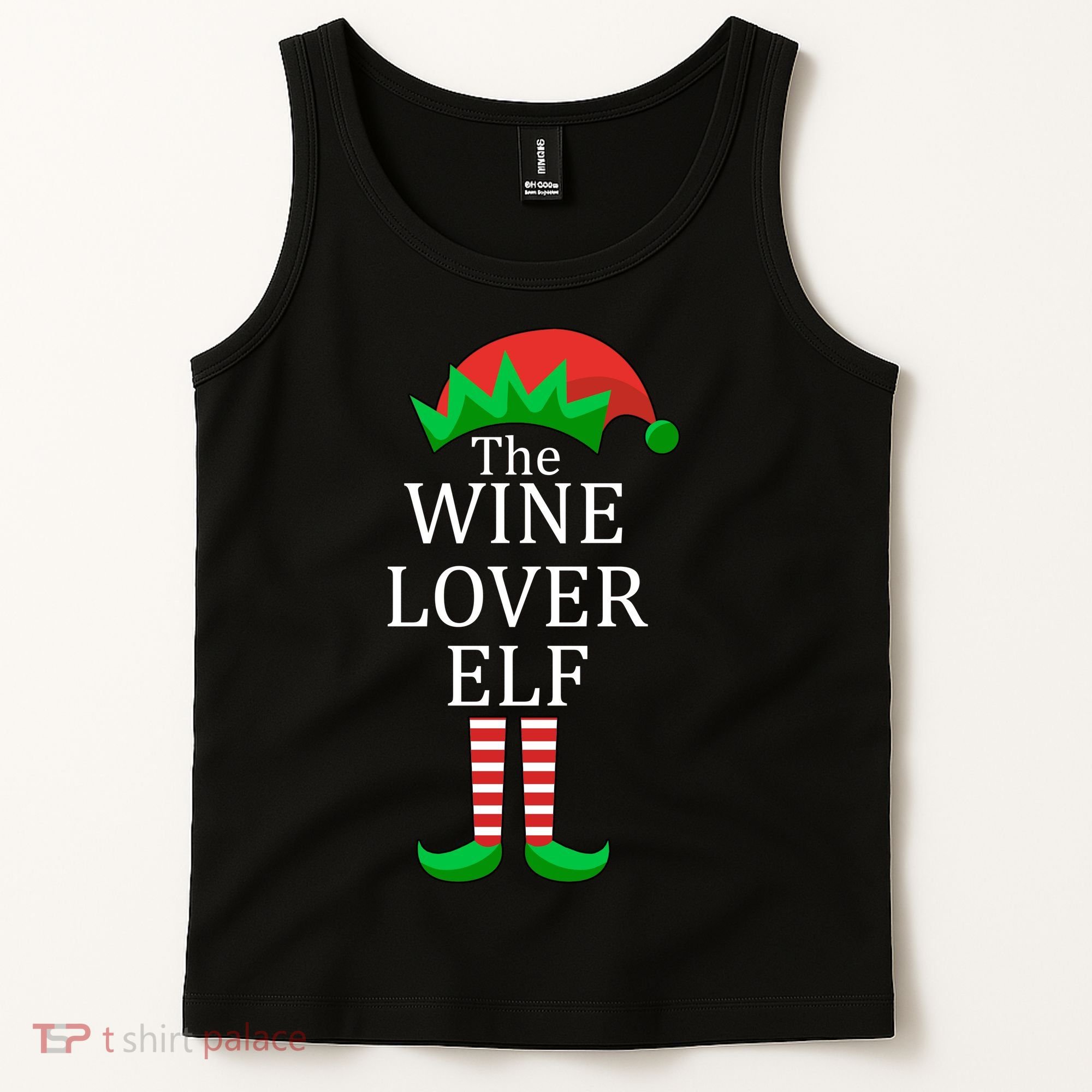 Wine Lover Elf Family Matching Christmas Tank Top