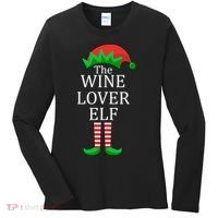 Wine Lover Elf Family Matching Christmas Women's Long Sleeve Shirt thumb 0