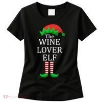Wine Lover Elf Family Matching Christmas Women's T-Shirt thumb 0