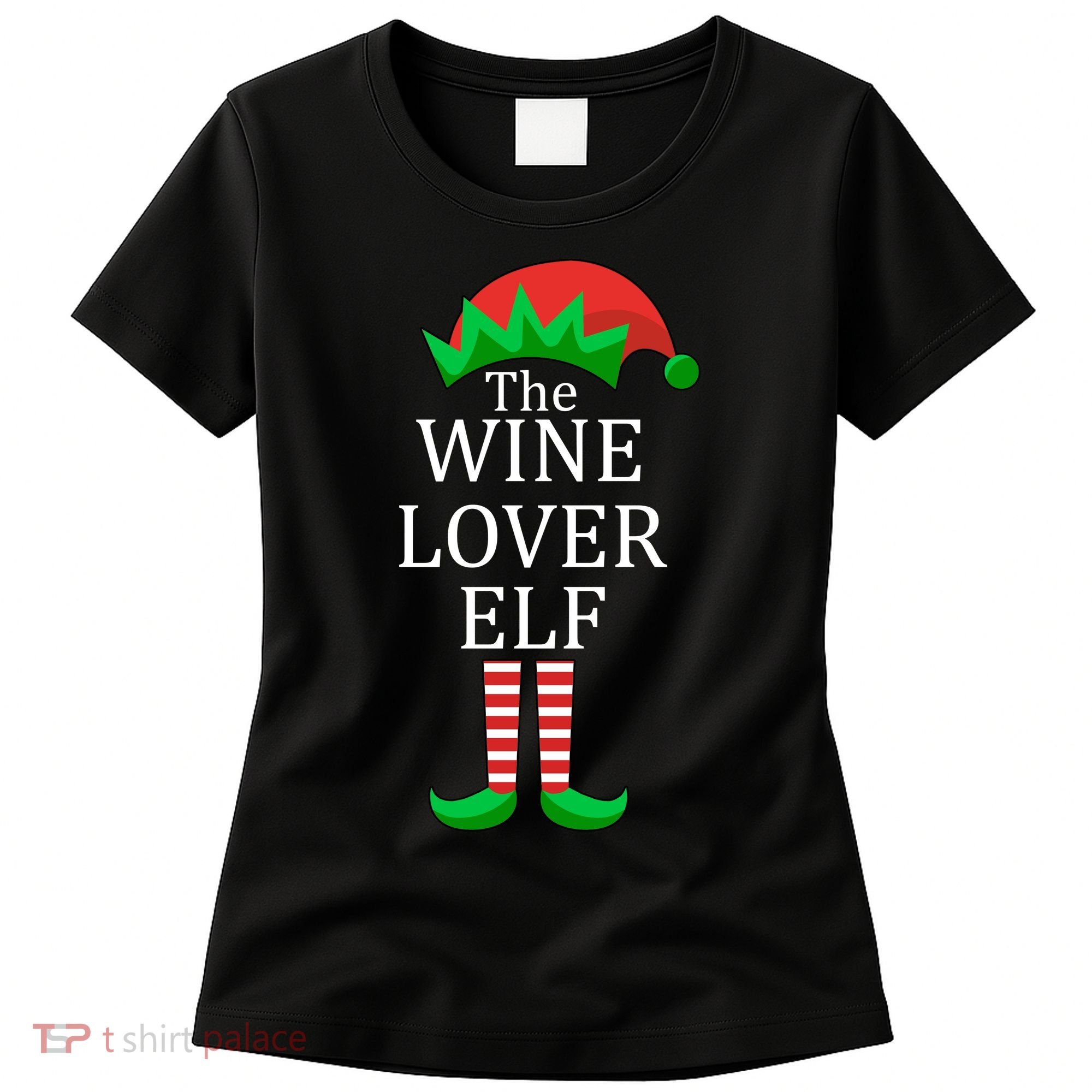 Wine Lover Elf Family Matching Christmas Women's T-Shirt