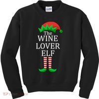 Wine Lover Elf Family Matching Christmas Kids Sweatshirt thumb 0