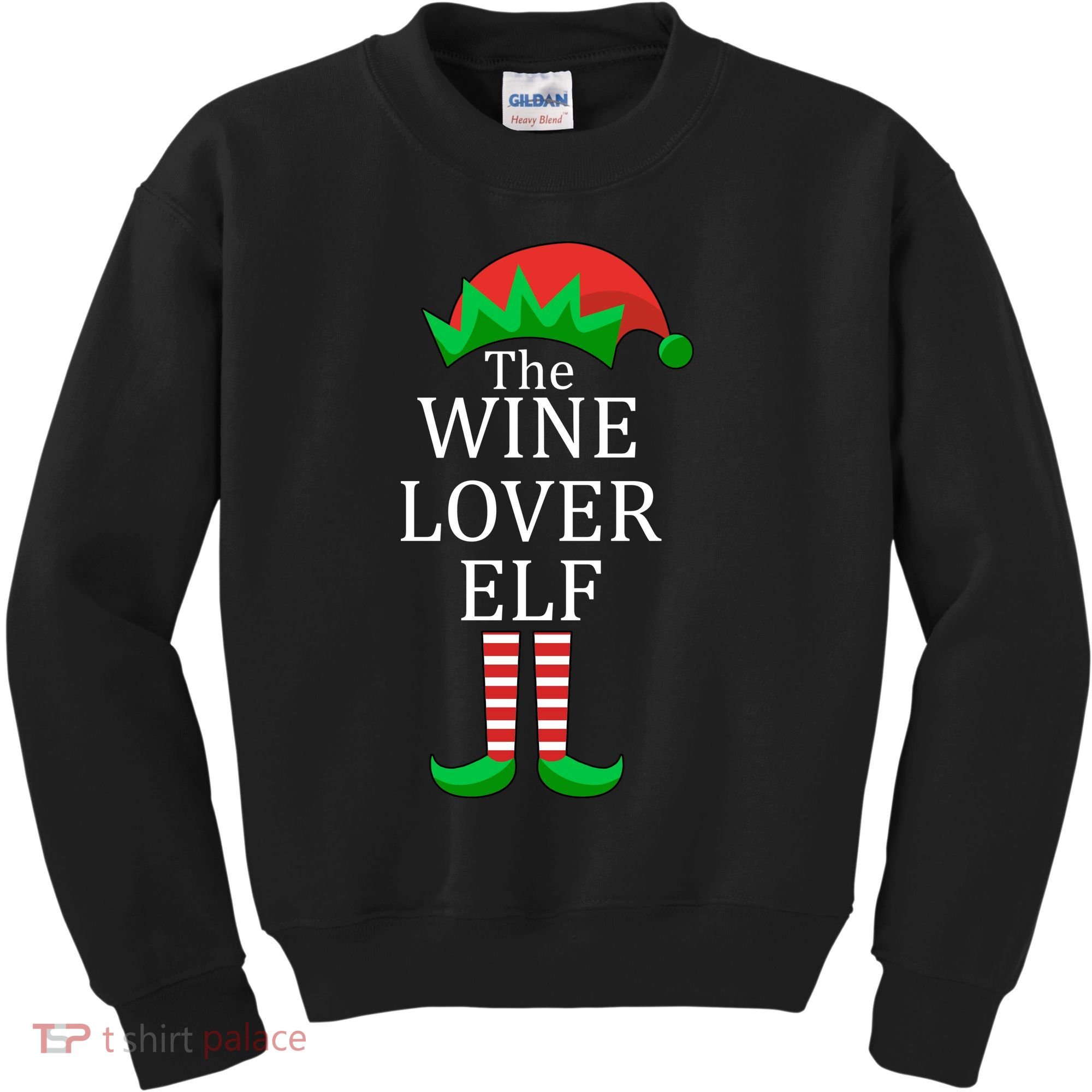 Wine Lover Elf Family Matching Christmas Kids Sweatshirt