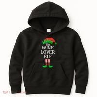 Wine Lover Elf Family Matching Christmas Kids Hoodie thumb 0