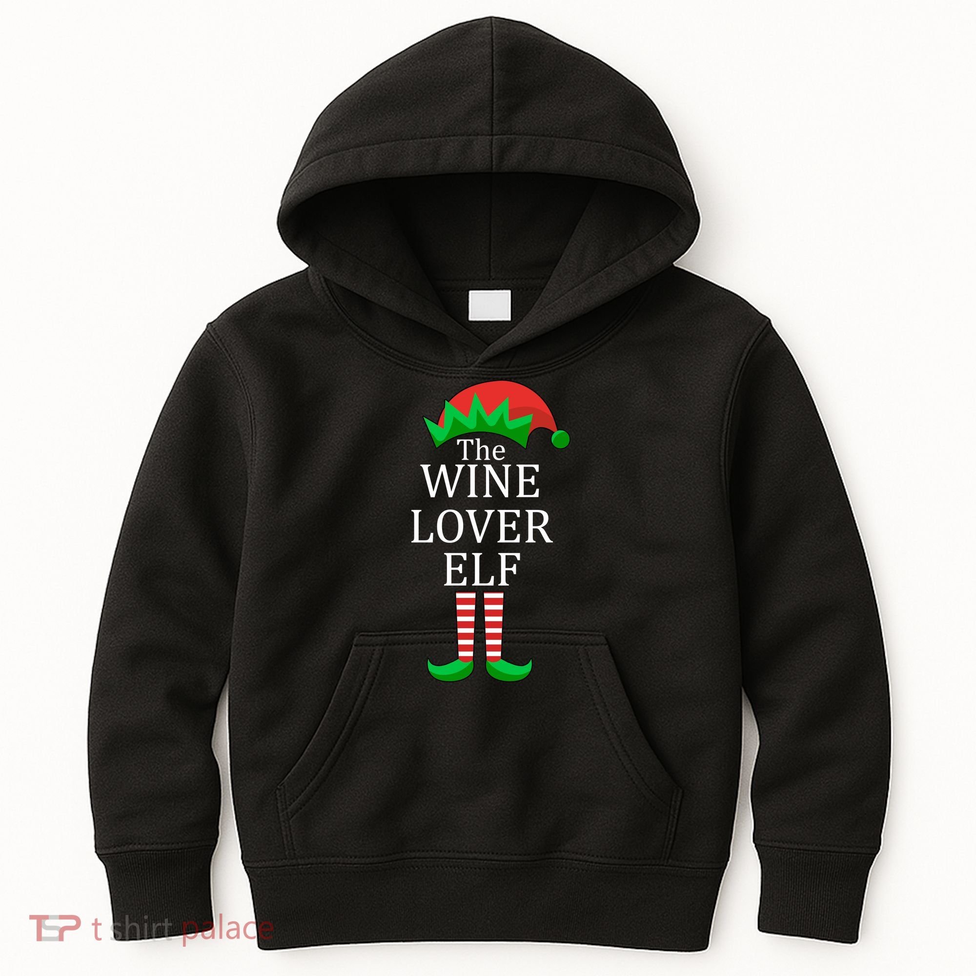 Wine Lover Elf Family Matching Christmas Kids Hoodie