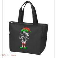 Wine Lover Elf Family Matching Christmas Tote Bag thumb 3