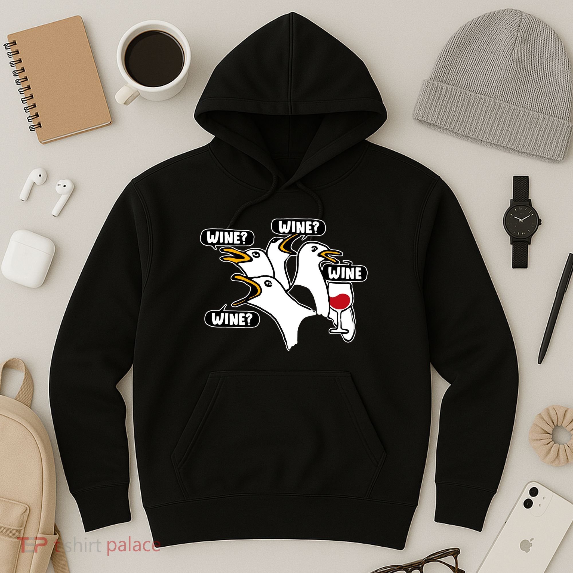 Wine Seagulls Hoodie