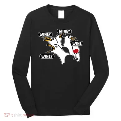 Wine Seagulls Long Sleeve Shirt