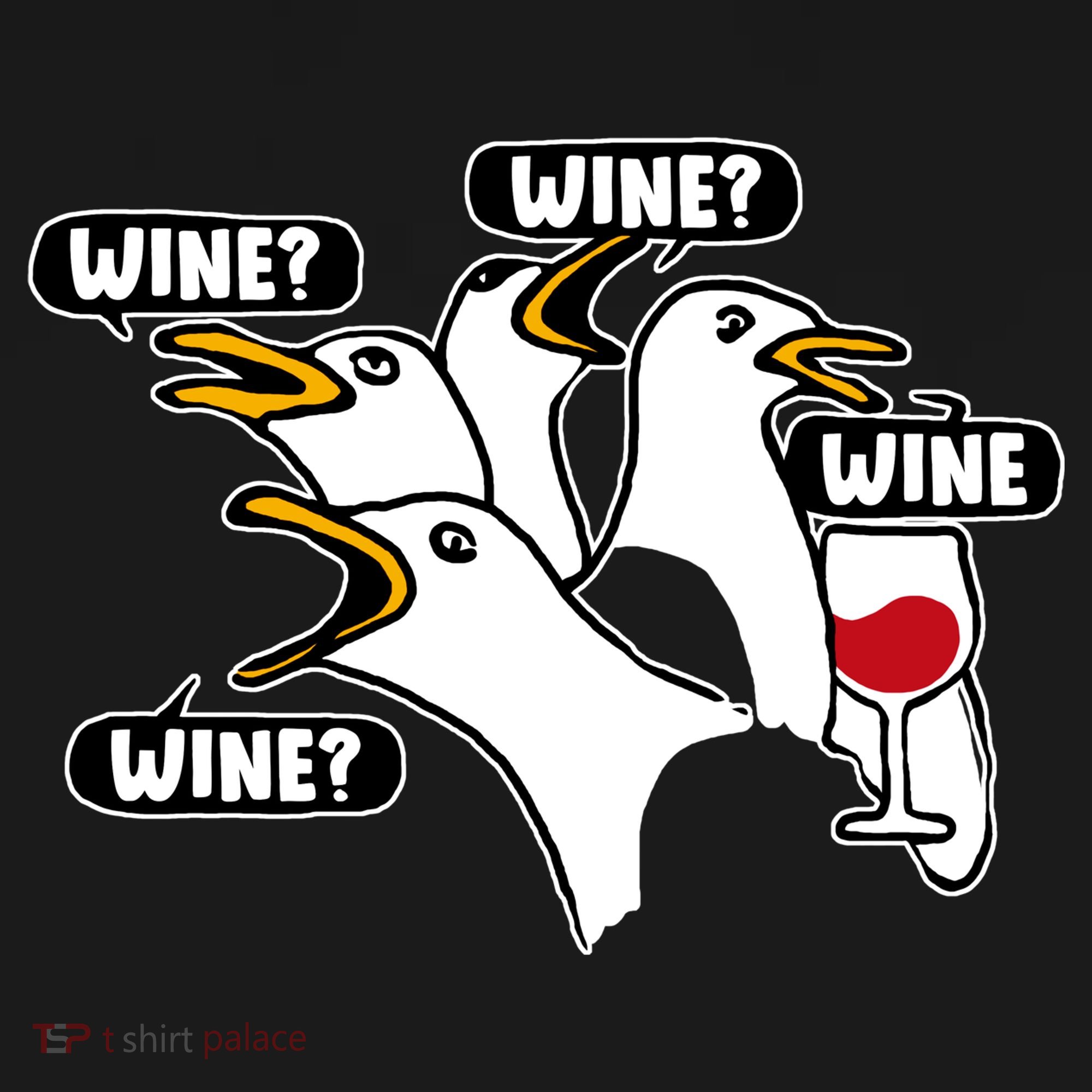 Wine Seagulls Button