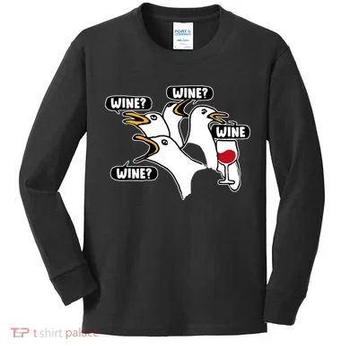 Wine Seagulls Kids Long Sleeve Shirt