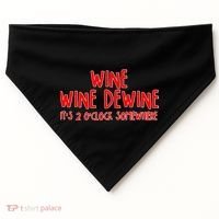 Wine Wine Dewine It's 2 O'Clock Somewhere USA-Made Doggie Bandana thumb 0