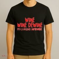 Wine Wine Dewine It's 2 O'Clock Somewhere T-Shirt thumb 3