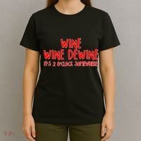 Wine Wine Dewine It's 2 O'Clock Somewhere T-Shirt thumb 4