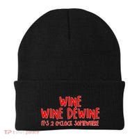 Wine Wine Dewine It's 2 O'Clock Somewhere Beanie thumb 0