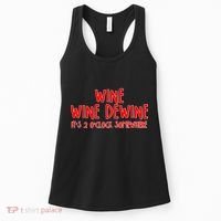 Wine Wine Dewine It's 2 O'Clock Somewhere Women's Tank Top thumb 0