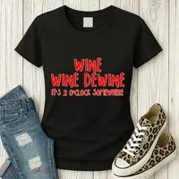 Wine Wine Dewine It's 2 O'Clock Somewhere Women's T-Shirt thumb 3