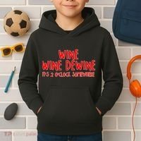 Wine Wine Dewine It's 2 O'Clock Somewhere Kids Hoodie thumb 2