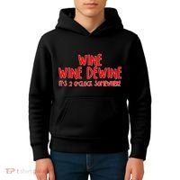Wine Wine Dewine It's 2 O'Clock Somewhere Kids Hoodie thumb 4