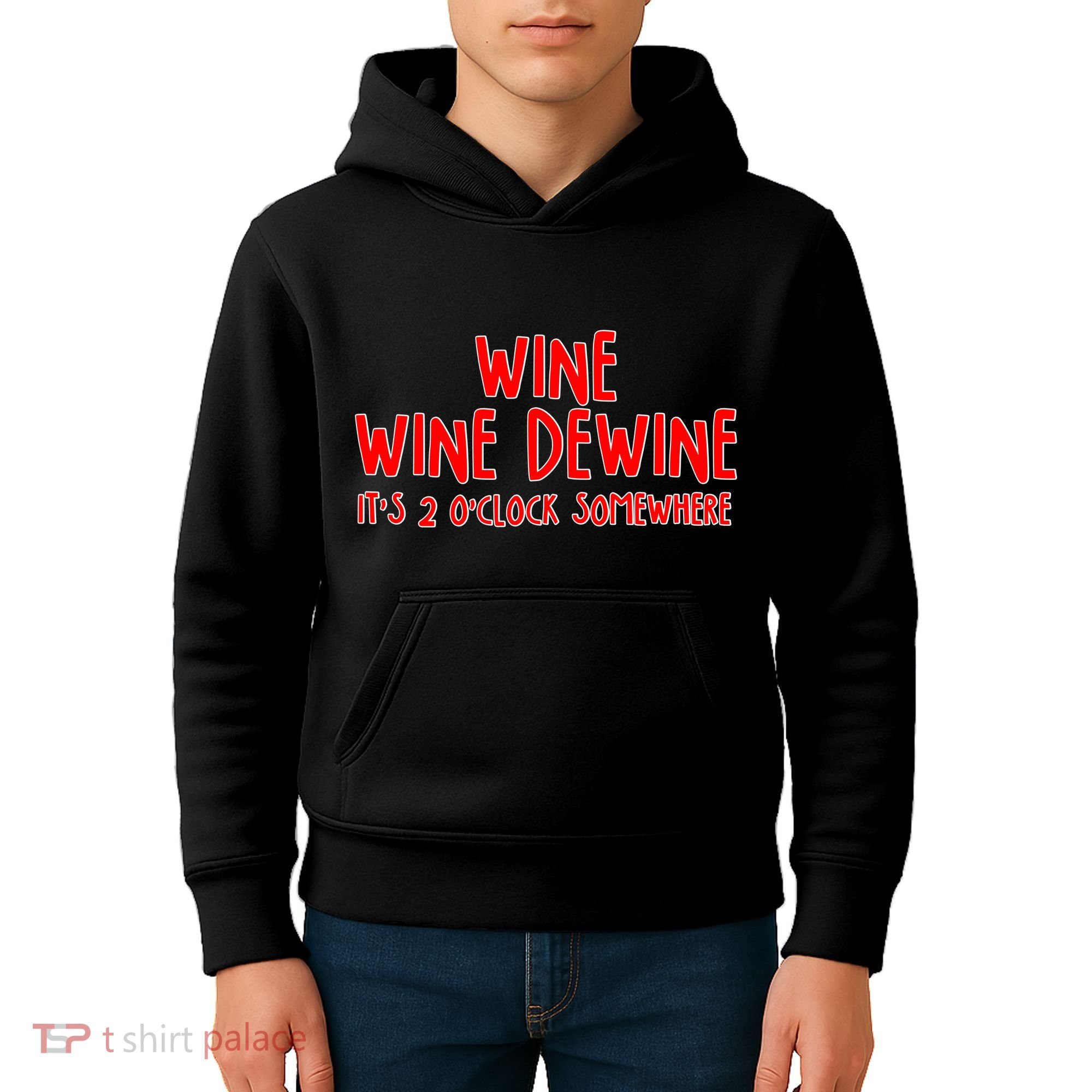 Wine Wine Dewine It's 2 O'Clock Somewhere Kids Hoodie