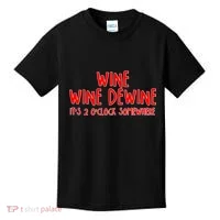 Wine Wine Dewine It's 2 O'Clock Somewhere Kids T-Shirt thumb 0