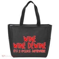 Wine Wine Dewine It's 2 O'Clock Somewhere Tote Bag thumb 0